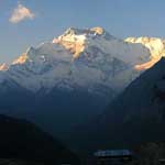 View from the balcony outside my room in Ghyaru. This is what you miss if you take the low route from Pisang to Manang!