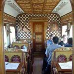 The dining car on the Mongolian train - beautiful - the food was awful